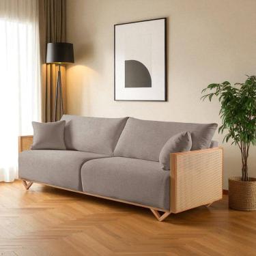 Imagem de Sofá Fixo 4 Lugares Luxo 250cm Arthur Cappuccino