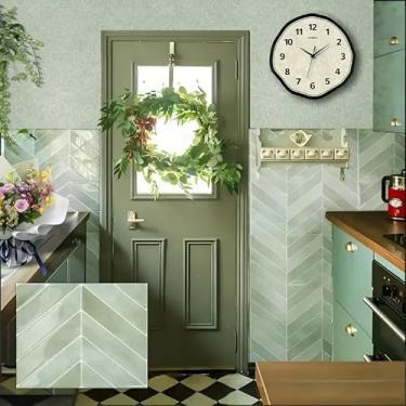 Imagem de Heikki Adesivos de proteção contra respingos de cozinha, 20 peças, respingos de azulejo para ilhas de cozinha, banheiros, lavanderias, trailers e espaços de aluguel, 11,43 × 23 cm (padrão de folha