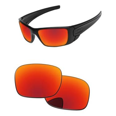 Imagem de PapaViva Lentes de reposição para Oakley Fuel Cell OO9096 60 mm Óculos de sol Fire Red Pro + Polarizado antirreflexo