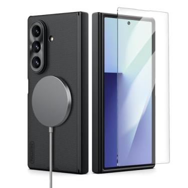 Imagem de Nillkin Capa para Samsung Galaxy Z Fold 7 Magsafe com protetor de tela, capa dobrável 7 com proteção de dobradiça, compatível com MagSafe, proteção dupla TPU+PC, capa fina magnética protetora, preta