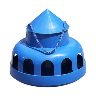 Imagem de Generic Alimentador de frango, prato de alimentação de grande capacidade com alça, dispensador de comida de corda, balde de alimentação automático para pato, 12 Buracos