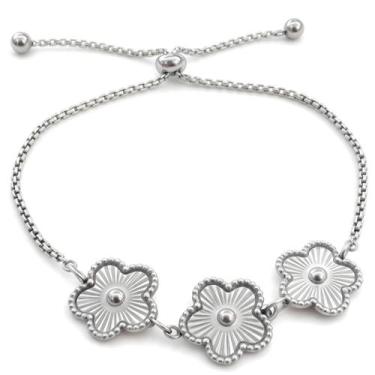 Imagem de Pulseira Feminina Flor Isadora Em Aço Cirúrgico Antialérgico - Euro Im