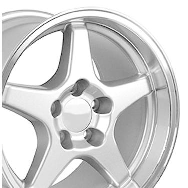 Imagem de Pneus OE Wheels LLC CV01-17110-5475-50SM Roda de prata com borda usinada pintada (17 x 11. polegadas/5 x 120