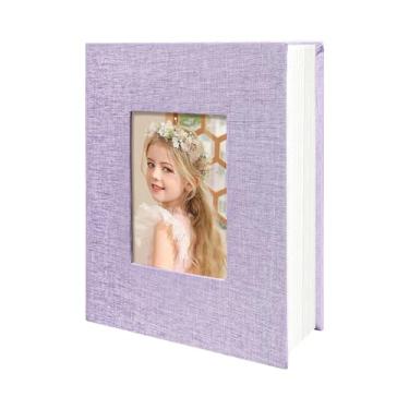 Imagem de HoneyTolly Álbum de fotos 10 x 15 bolsos para presentes de casamento, livro de memórias de capa dura de linho, álbuns de fotos para casamento, família, aniversário, bebê, fotos de férias