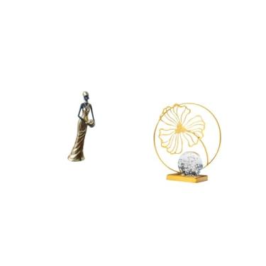 Imagem de Fenteer Escultura de Ferro em Forma de Folha Representando Uma Tribal Africana, Leve E Decorativa, Ideal para Casa, Hotéis, Escritórios, Estantes, Lare