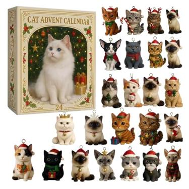 Imagem de Calendário do advento para amantes de gatos 2025 | Contagem regressiva de Natal de 24 dias com 24 raças diferentes | Conjunto de calendário do advento para amantes de gatos e adultos (resina 3D)