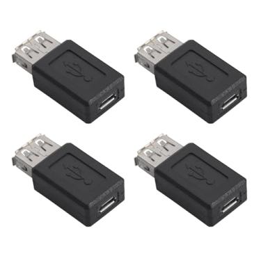 Imagem de Teansic Adaptador USB 2.0 fêmea para micro USB fêmea, conector conversor tipo A para micro 5 pinos para telefones Android, tablets, alto-falantes Bluetooth, câmeras digitais