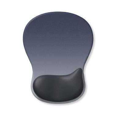 Imagem de YOWKA Mouse Pad com descanso de pulso, mouse ergonômico com suporte de gel, base antiderrapante, preto (azul escuro)