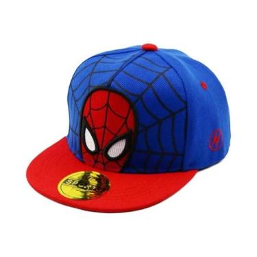 Imagem de Boné De Sol Infantil Unissex Homem-Aranha Algodão Poliéster Estilo Hip