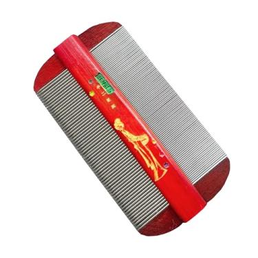 Imagem de Vivificenca Pente de piolhos de aço inoxidável frente e verso, 10 cm, remoção de lêndeas finas e pulgas eficaz em pulgas, ovos e caspa, pente de tratamento de piolhos resistente e reutilizável (cor