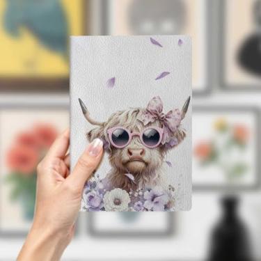 Imagem de Caderno de couro de vaca fofo, caderno A5 para anotações no escritório, agenda de 21 x 14,7 cm, agenda de viagem, presentes para amantes de vacas 2