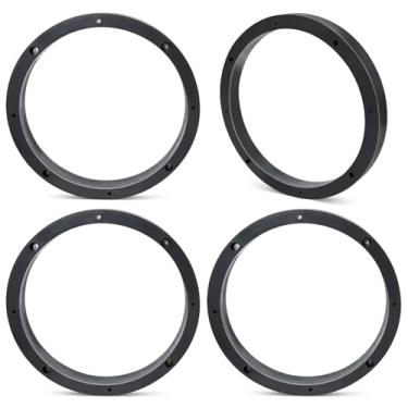 Imagem de Fiegromech Kit espaçador de alto-falante de 16,5 polegadas, 4 peças, suporte de montagem de gaxeta de adaptador de alto-falante de porta de carro de plástico sólido, 16 cm, espaçadores de anel
