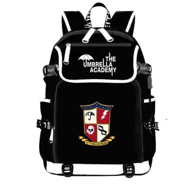 Imagem de Mochila escolar de anime para crianças com bolso de guarda-chuva