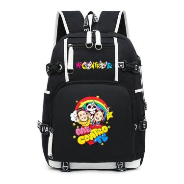 Imagem de Mochila escolar masculina Controles The Cartoon Kids Nylon 30x14x47cm