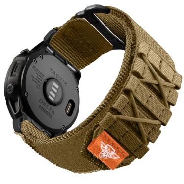 Imagem de Bandletic Pulseira de relógio tática de nylon compatível com Garmin Fenix 8 de 51 mm, 7X, 6X, 5X, 5X, 26 mm, ajuste rápido, para Fenix 7X 6X Pro/5X Plus/3/3 HR/Instinct 2X Solar 3 de 50 mm/Enduro