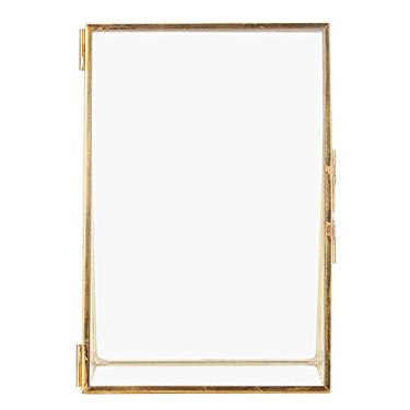 Imagem de CUOFYUNL Latão Retro Vidro Metal Desktop Photo Frame Suporte Tira de Cobre Metal Photo Frame ((Faça um pedido de 15,2x20,3cm) (5 * 7 polegadas)
