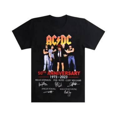 Imagem de Camiseta Unissex De Algodão Rock Band Acdc Manga Curta Tamanho S-3xl C