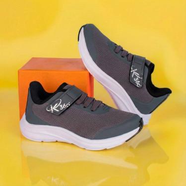 Imagem de Tênis Infantil Kidy K360 Energy 2 Grafite Esportivo Conforto Antiderrapante Escolar