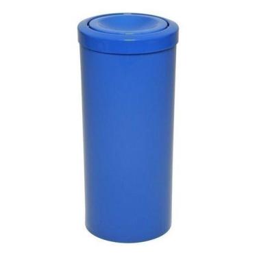 Imagem de Lixeira Plástica 50 Litros Com Tampa Meia Esfera Azul - jsn
