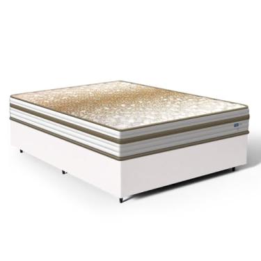 Imagem de Cama Box com Colchão de Molas Ensacadas Double Face Pillow Euro Alfa Probel (Branco, Casal)