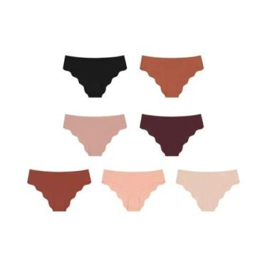 Imagem de Calcinhas De Cintura Baixa Em Seda Gelada Com Corte a Laser Para Mulhe