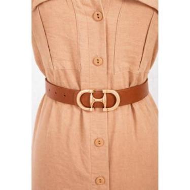 Imagem de Cinto Fivela Dupla D Bell Outelet Fashion Caramelo-Feminino