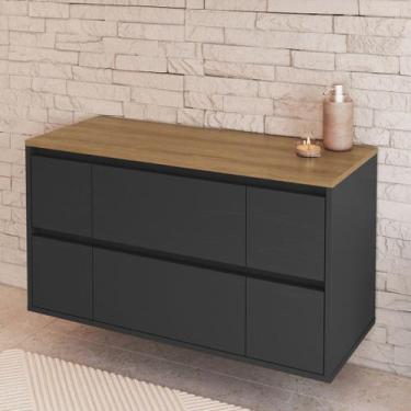 Imagem de Gabinete de Banheiro Suspenso 88,4cm com 2 Portas e 4 Gavetas Berlin A