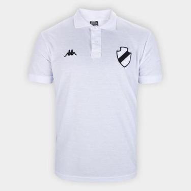 Imagem de Camisa Polo Vasco Kappa Supporter Mono Masculina, Branco, P