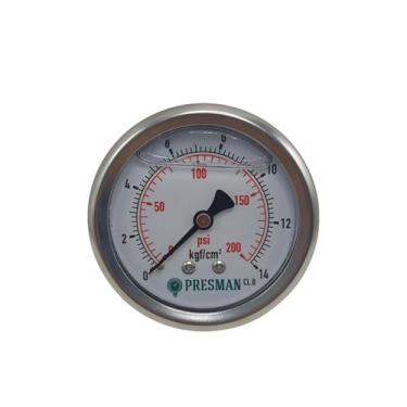 Imagem de Manômetro horizontal -diam.63mm (2. 1/2 ) com escala de 0-14 KGF/CM2 x