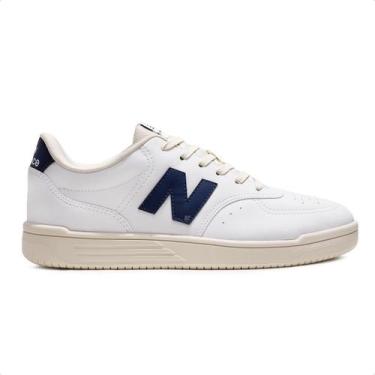 Imagem de Tênis New Balance BB80 Unissex, Branco, Marinho, 38