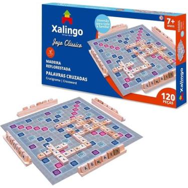 Imagem de Jogo Palavras Cruzadas Xalingo 120 peças em Madeira
