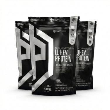 Imagem de Kit 3X Whey Protein 100% 32g de Proteína 2Kg - Planet Pharma -, Abacax
