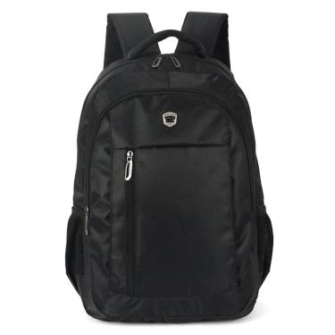 Imagem de Mochila Notebook até 17" Masculina Preta com 3 Compartimentos e Bolsos Laterais - Polo King