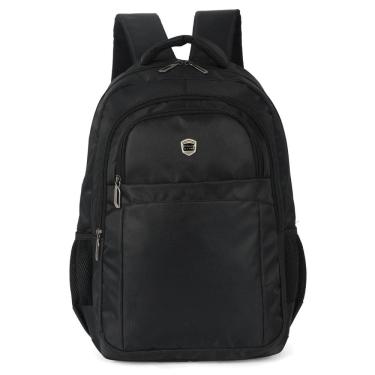 Imagem de Mochila Notebook até 17" Masculina Preta com 3 Compartimentos e Bolsos Laterais - Polo King