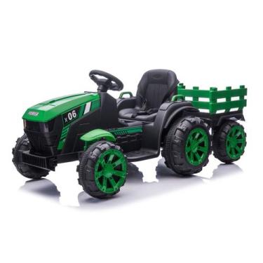 Imagem de Trator Elétrico Motorizado Infantil Com Caçamba Verde - Baby Style