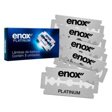 Imagem de Kit 5 Lâminas de Barbear Navalha para Barbeador Fio Duplo Aço Inox Pla