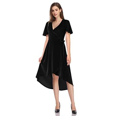 Imagem de Leadingstar Skater feminino Petite Plus, Manga curta, preto, XGG