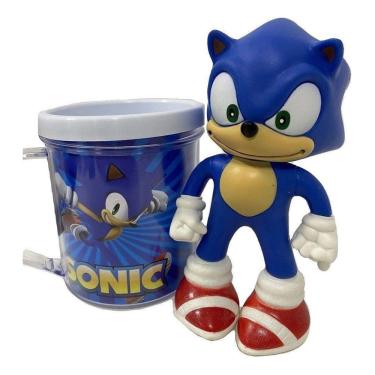 Imagem de Boneco Sonic Azul Clássico Figure + Caneca Personalizada