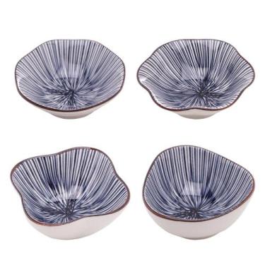 Imagem de Conjunto 4 Bowls De Porcelana Mixed Wolff Koji Azul E Branco