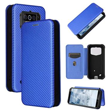 Imagem de HONGYAN Capa de telefone Para oukitel wp5 / wp5 pro textura de fibra de carbono horizontal flip tpu + PC + PU couro com slot de cartão Capa protetora