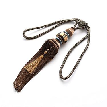 Imagem de Suportes de cortina prendedores de cortina alça de cortina de bola de foguete simples alça de cortina pendurada borla alça de cortina de orelha, T7,4 pcs