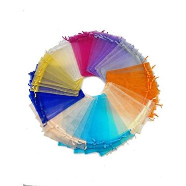 Imagem de Ankirol Bolsas de Organza Transparente Favor 15 x 20 cm para Casamento Chá de Bebê 100 peças Sacos de Presente Amostras Bolsas de Cordão para Exibição, Mix, 4x6
