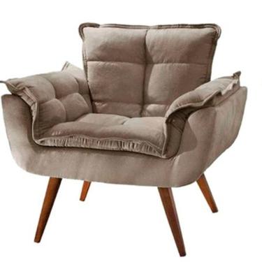 Imagem de Poltrona Decorativa Opalla Sala de Estar Consultório Clinica Suede Capuccino -Decor Elity