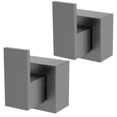 Imagem de Kit 2 Acabamento Para Registro Deca Preto Quadrado Chuveiro