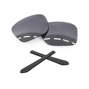 Imagem de Forobb Lentes de reposição polarizadas e meias auriculares para óculos de sol Oakley Jupiter Squared OO9135 - Irídio cromado - policarbonato polarizado
