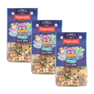 Imagem de Kit 3X: Macarrão Bambini Princesas Tricolore Paganini 300g