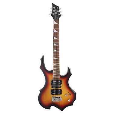 Imagem de Guitarra elétrica, guitarra elétrica de jacarandá de 24 pés, guitarra elétrica para iniciantes, guitarra elétrica profissional, kit de guitarra, baixo (café)