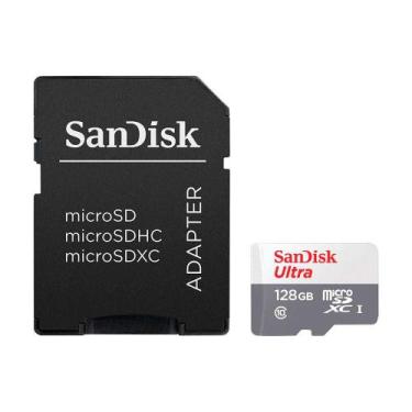 Imagem de Cartão de Memória SanDisk Ultra MicroSD UHS-I, 128GB, com Adaptador 10