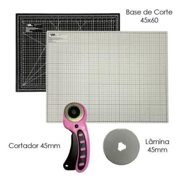 Imagem de Base De Corte 60x45 Preta Cinza Verde Rosa Cortador 45 Refil - Artmak