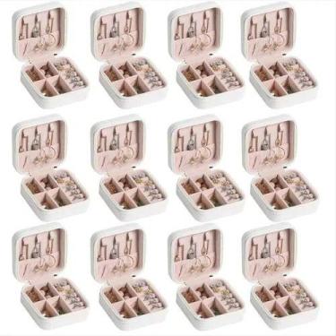 Imagem de kit 50 mini Porta Joias Com Divisória portatil varias cores lembrancin